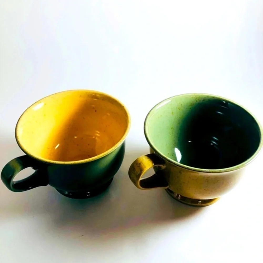 Set of 8 Mikasa unique 2 toned tea cups